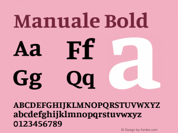 Manuale Bold Version 1.001;hotconv 1.0.109;makeotfexe 2.5.65596 Font Sample
