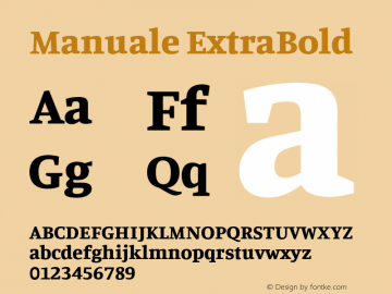 Manuale ExtraBold Version 1.001;hotconv 1.0.109;makeotfexe 2.5.65596 Font Sample