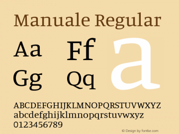 Manuale Regular Version 1.001; ttfautohint (v1.8) Font Sample