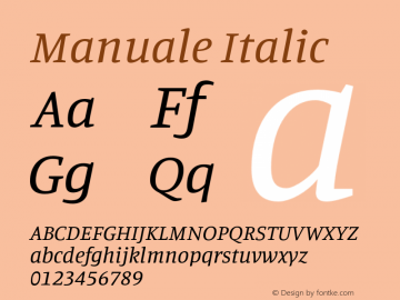 Manuale Italic Version 1.001;hotconv 1.0.109;makeotfexe 2.5.65596图片样张