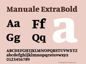 Manuale ExtraBold Version 1.001; ttfautohint (v1.8) Font Sample
