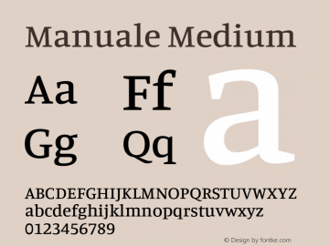 Manuale Medium Version 1.001;hotconv 1.0.109;makeotfexe 2.5.65596 Font Sample