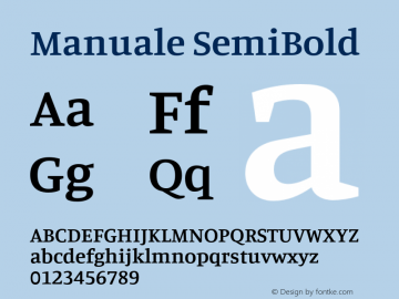 Manuale SemiBold Version 1.001;hotconv 1.0.109;makeotfexe 2.5.65596 Font Sample