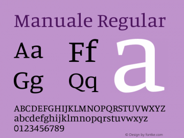 Manuale Regular Version 1.001;hotconv 1.0.109;makeotfexe 2.5.65596 Font Sample