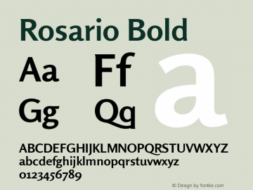 Rosario Bold Version 1.100; ttfautohint (v1.8.1.43-b0c9) Font Sample