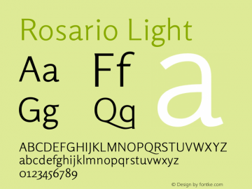 Rosario Light Version 1.100 Font Sample