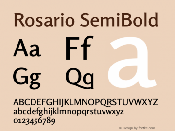 Rosario SemiBold Version 1.100 Font Sample