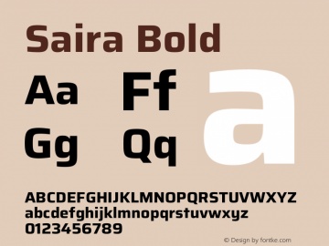 Saira Bold Version 1.100图片样张