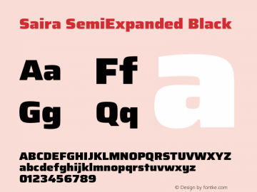 Saira SemiExpanded Black Version 1.100图片样张