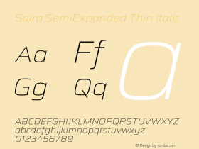 Saira SemiExpanded Thin Italic Version 1.100图片样张