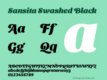 Sansita Swashed Black Version 1.003 Font Sample