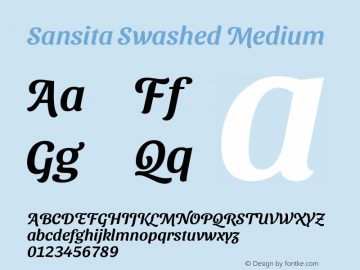 Sansita Swashed Medium Version 1.003图片样张