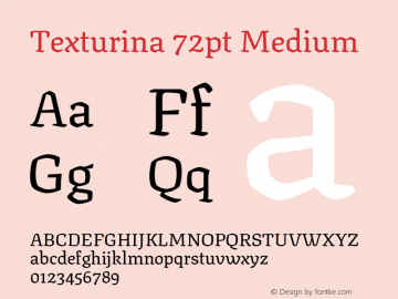 Texturina 72pt Medium Version 1.002 Font Sample