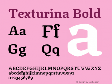 Texturina Bold Version 1.002 Font Sample