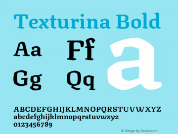 Texturina Bold Version 1.002; ttfautohint (v1.8.3) Font Sample