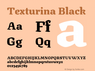 Texturina Black Version 1.002; ttfautohint (v1.8.3) Font Sample