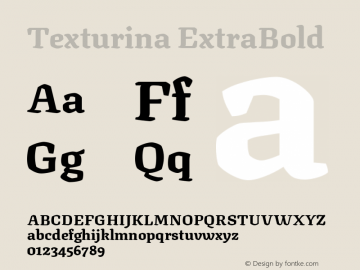 Texturina ExtraBold Version 1.002; ttfautohint (v1.8.3)图片样张