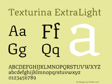 Texturina ExtraLight Version 1.002; ttfautohint (v1.8.3)图片样张