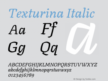 Texturina Italic Version 1.002图片样张