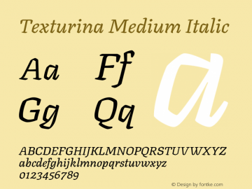 Texturina Medium Italic Version 1.002图片样张