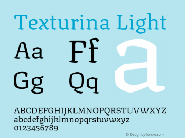 Texturina Light Version 1.002; ttfautohint (v1.8.3) Font Sample