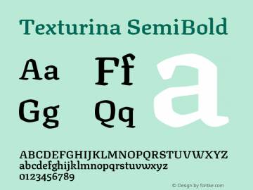 Texturina SemiBold Version 1.002; ttfautohint (v1.8.3)图片样张