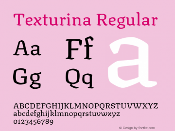 Texturina Regular Version 1.002; ttfautohint (v1.8.3) Font Sample