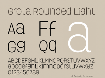 GrotaRounded-Light Version 1.000 Font Sample