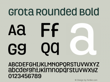 GrotaRounded-Bold Version 1.000 Font Sample