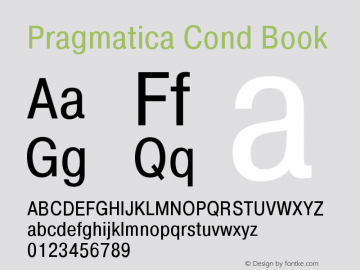 Pragmatica Cond Book Version 2.000 Font Sample