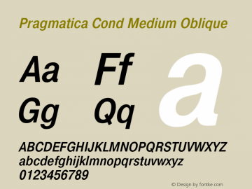 Pragmatica Cond Medium Oblique Version 2.000图片样张