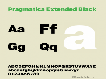 Pragmatica Extended Black Version 2.000 Font Sample