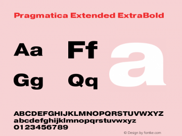Pragmatica Extended ExtraBold Version 2.000 Font Sample
