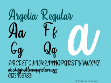 Argelia Version 001.150 Font Sample