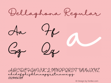 Dellaghona Version 001.130 Font Sample