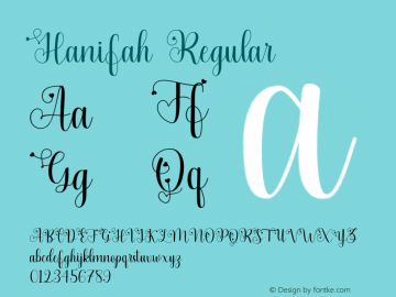 Hanifah-Regular Version 1.000 Font Sample