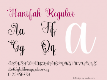Hanifah Regular Version 1.000 Font Sample