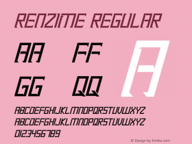Renzime Version 1.00;February 11, 2021;FontCreator 12.0.0.2539 32-bit Font Sample