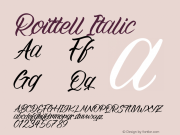 Roittell Italic Version 1.00;February 22, 2021;FontCreator 13.0.0.2683 64-bit Font Sample