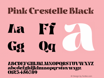 Pink Crestelle Black Version 1.000;hotconv 1.0.109;makeotfexe 2.5.65596图片样张