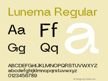 Lunema Regular Version 1.000;FEAKit 1.0 Font Sample