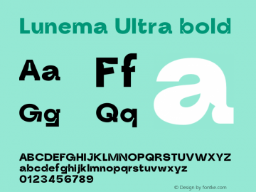 Lunema Ultra bold Version 1.000;FEAKit 1.0 Font Sample
