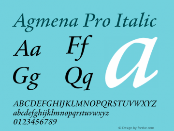 AgmenaPro-Italic Version 1.01图片样张