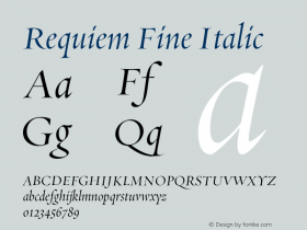 RequiemFine-Italic Version 1.200 Font Sample