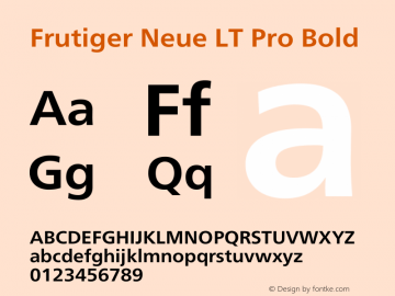 Frutiger Neue LT Pro Book Bold Version 1.00图片样张