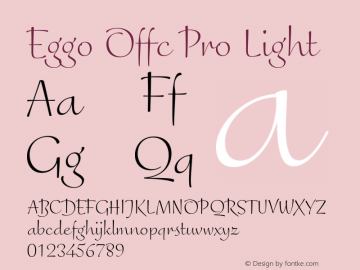 Eggo Offc Pro Light Version 7.504; 2015; Build 1020 Font Sample