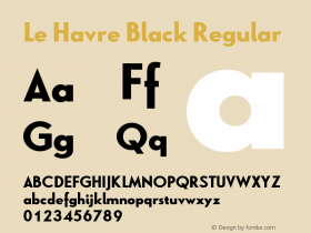 Le Havre W05 Black Version 1.00 Font Sample