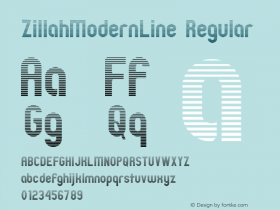 ZillahModernLine Regular Macromedia Fontographer 4.1 4/13/2002 Font Sample