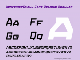 KonvexistSmall Caps Oblique W05 Version 4.10 Font Sample