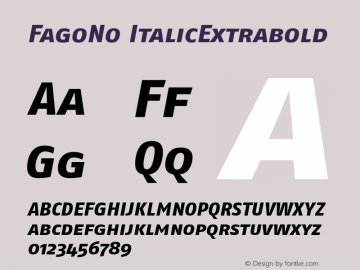 FagoNo ItalicExtrabold Version 1.00图片样张